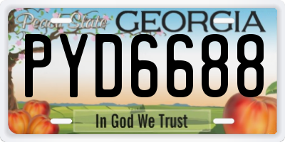 GA license plate PYD6688