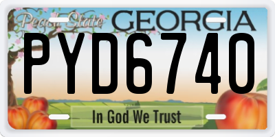 GA license plate PYD6740