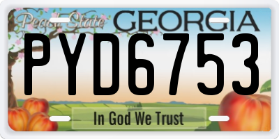 GA license plate PYD6753