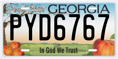 GA license plate PYD6767