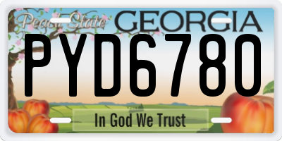 GA license plate PYD6780