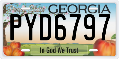 GA license plate PYD6797