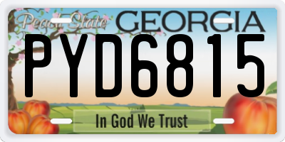 GA license plate PYD6815