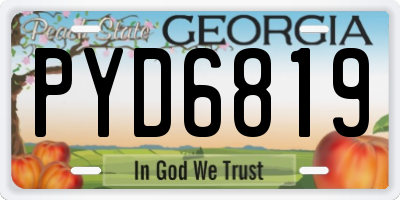 GA license plate PYD6819