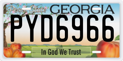 GA license plate PYD6966
