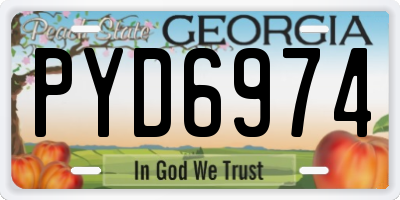 GA license plate PYD6974