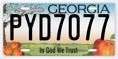 GA license plate PYD7077