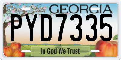 GA license plate PYD7335