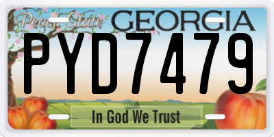 GA license plate PYD7479