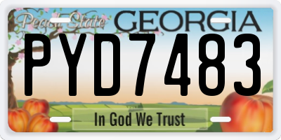 GA license plate PYD7483