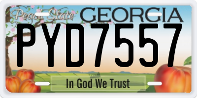 GA license plate PYD7557