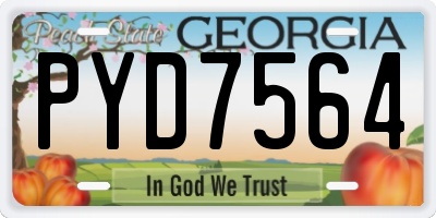 GA license plate PYD7564