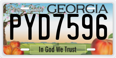 GA license plate PYD7596
