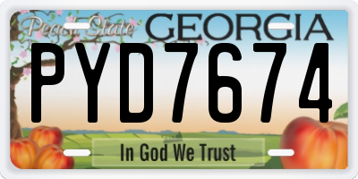 GA license plate PYD7674
