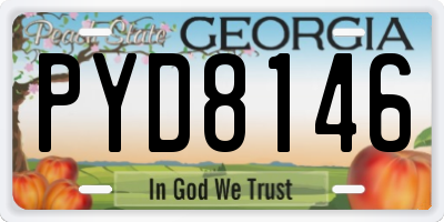 GA license plate PYD8146