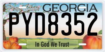 GA license plate PYD8352