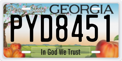GA license plate PYD8451