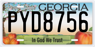 GA license plate PYD8756