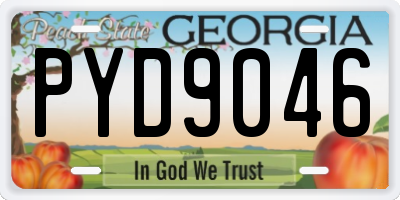 GA license plate PYD9046