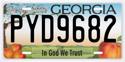 GA license plate PYD9682