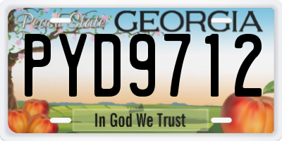GA license plate PYD9712