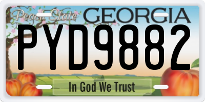 GA license plate PYD9882