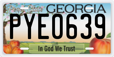 GA license plate PYE0639