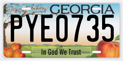 GA license plate PYE0735