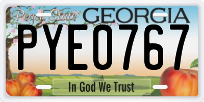 GA license plate PYE0767