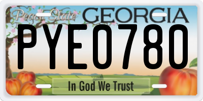 GA license plate PYE0780