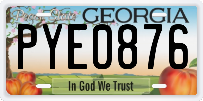 GA license plate PYE0876
