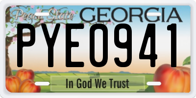 GA license plate PYE0941