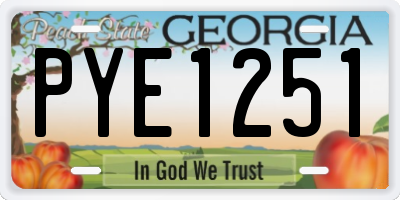 GA license plate PYE1251