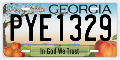 GA license plate PYE1329