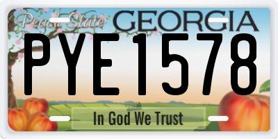 GA license plate PYE1578