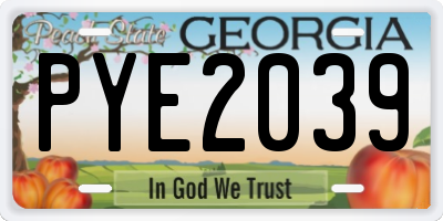 GA license plate PYE2039