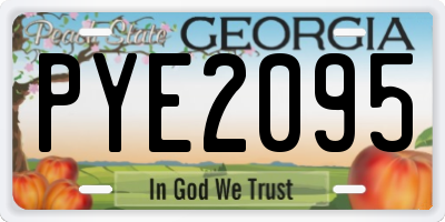 GA license plate PYE2095