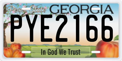GA license plate PYE2166