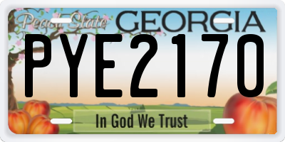 GA license plate PYE2170