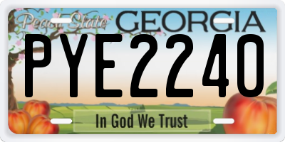 GA license plate PYE2240