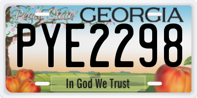 GA license plate PYE2298