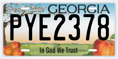 GA license plate PYE2378