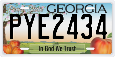 GA license plate PYE2434