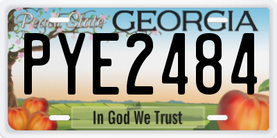 GA license plate PYE2484
