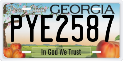 GA license plate PYE2587