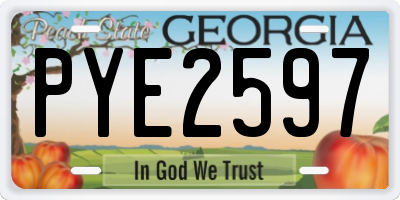 GA license plate PYE2597