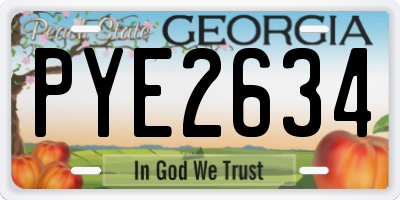 GA license plate PYE2634