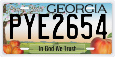GA license plate PYE2654