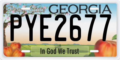 GA license plate PYE2677