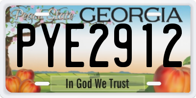 GA license plate PYE2912